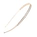 Casualfashion Silver/Rose Gold Tone Double Rows Crystal Rhinestones Fashion Headbands Wedding Party Hair Hoop Band Hairband Headwear for Women (Rose Gold)