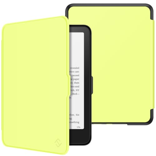 Image of Fintie Slim Case for 7 inch Kindle Paperwhite 12th Gen 2024 & Kindle Colorsoft | Lightweight PU Leather Hard Back Shell Cover, Magnetic Closure, Auto Wake /Sleep, for Kindle Paperwhite 2024, Citrus