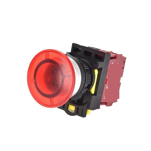Botón momentáneo de seta LA36M rojo de 22mm para control industrial de 12V 24V