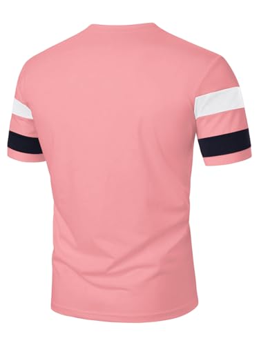 Image of RoseSeek Men's Color Block Short Sleeve Tee Shirts Casual Crewneck T Shirt Trendy Summer Tops