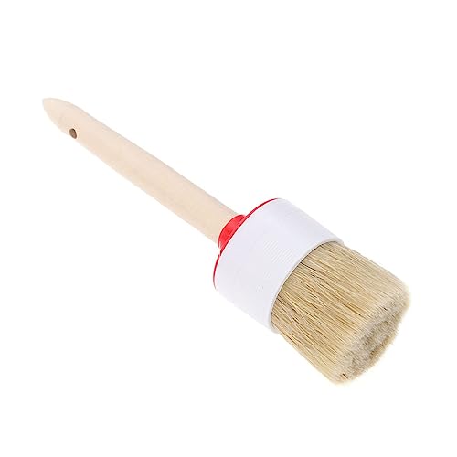 ibasenice 4-Pack Round Bristle BBQ Brush for Sauce Basting Brush Wooden Handle (20mm) Random