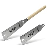 MOPUBZO Dwustronna piła ręczna 235mm do drewna – precyzyjna piła stolarska ze stali nierdzewnej, 2 rodzaje zębów (6-10, 17 TPI), do cięć poprzecznych i wzdłużnych