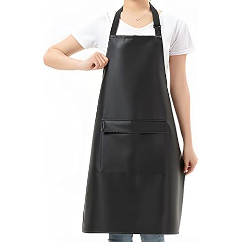 RUIFYRAY Waterproof Leather Apron with Pockets Cover
