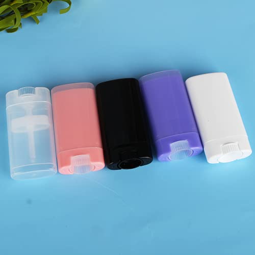 25 Pcs Plastic Empty 15G Black Oval Shape Lip Balm Tube Deodorant Containers 0.5Oz Lipstick Tube Small Wax Packing Container #TOP4