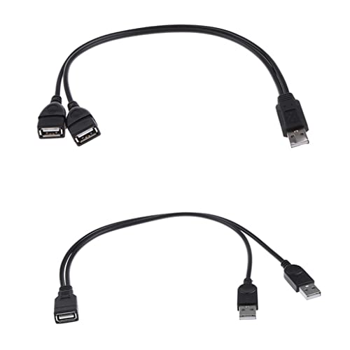 Image of ATORSE 30cm USB-A Female to 2Port USB Male Y-Splitter Extension Adapter Cable