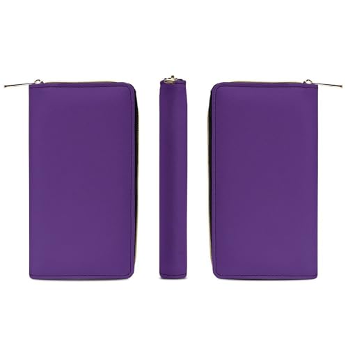 Girl's Long PU Wallet, Travel Purse Fashion Design, Huge Storage Capacity Purse, Cute Decor Zipper Wallet Purple3