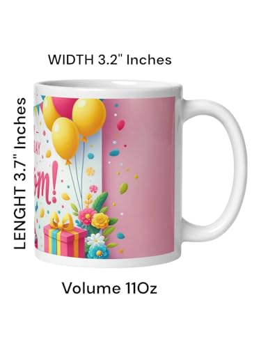 Image of Better Gift Flowers Happy Birthday Mom Pink Theme Mug, Round Shaped Multicolor Themed Coffee Mugs, Mug for Gifting, Gifting Items for Family, Friends & Closed Ones