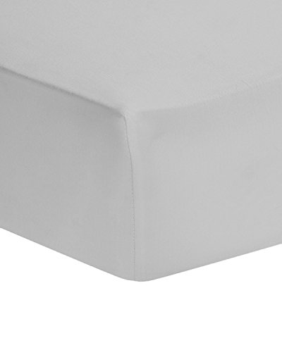 AmigoZone Extra Deep 16 (40cm) Fitted Bed Sheets - Non Iron Percale Quality For Thick MATTRESS - Single, Double, King & Super King (Single, Silver)