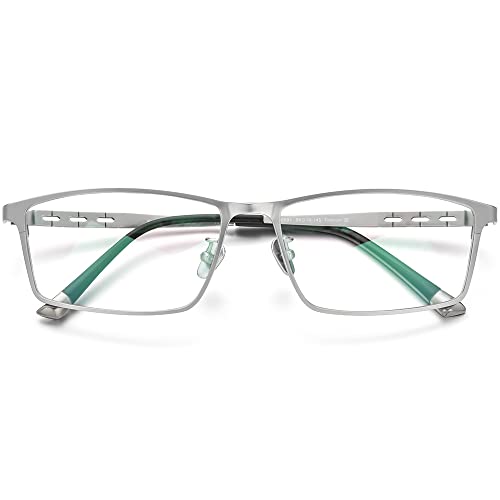 Image of FONEX Titanium Glasses Frame for Men,Square Eyewear Full Optical Eyeglasses F85641