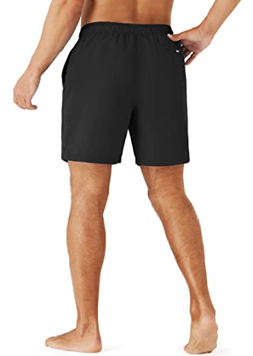 Urbest Men's Swim Trunks With Compression Liner Quick Dry Beach Shorts With Pockets For Beach And Swimming Black Xl #TOP1