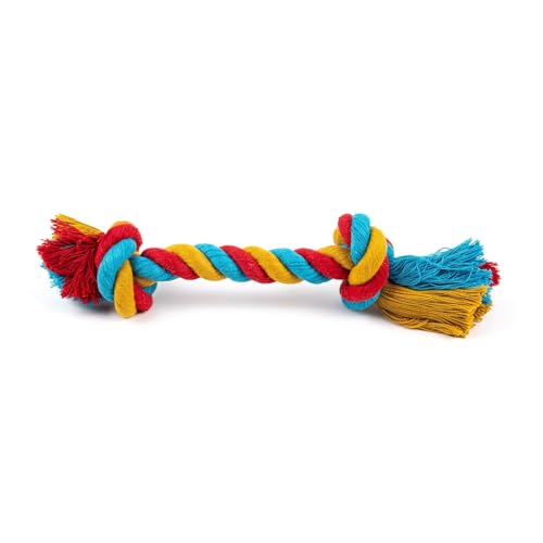 Image of Tail Dog Toys + Dog Chew Toys + Puppy Teething Toys + Rope Dog Toy + Dog Toys for Small to Medium Dog Toys + Dog Toy Pack + Tug Toy + Dog Toy Set + Washable Cotton Rope for Dogs (2 Knot Rope)