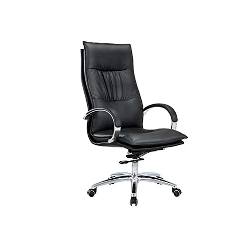 TTYY Sipi Ordenador De Oficina Silla De Escritorio Altura Ajustable De Cuero De PU Silla Giratoria De Oficina Ejecutiva CóModa Inicio Respaldo Alto Silla (Marrón), Black
