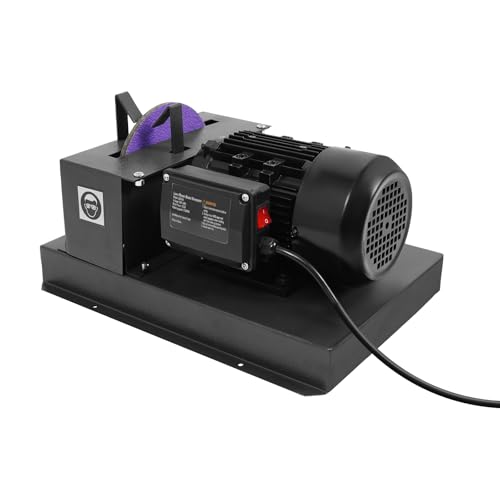 500W Lawn Mower Blade Sharpener - Bench Grinder with 7-Inch Ceramic Wheel, 60 Grit Sandpaper & 40° Bracket, Ideal for High/Low Lift, Gator & Flat Blades