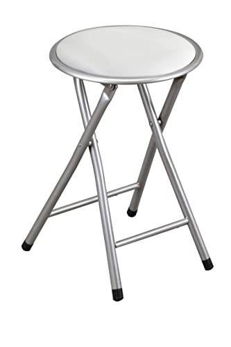 Taburete Plegable Blanco Cocina Marca Kit Closet