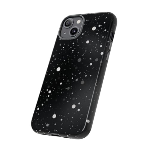 Coque rigide iPhone 14 Plus noire anti-rayures texture espace