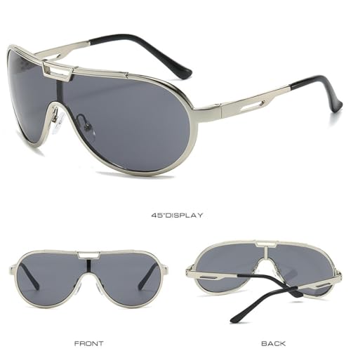 Lunettes de soleil double pont en métal design rétro chic - 4