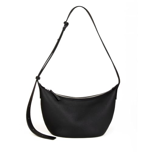 Premium Full Grained Leather Bucket Crossbody Bags, Small Top-Handle Handbags and Crescent Hobo Bag for Women