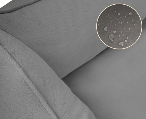 Knuffelwuff orthopädisches Hundebett Oliver, M-L - Dunkelgrau | Easy Clean Wildlederoptik | Memory Foam | wasserabweisend waschbar | gelenkschonend robust für kleine bis große Hunde