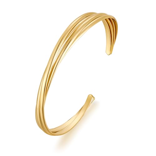 MUYAN Gold Vintage Statement Open Cuff Bracelets for Women Bangle Bracelet Boho Jewelry