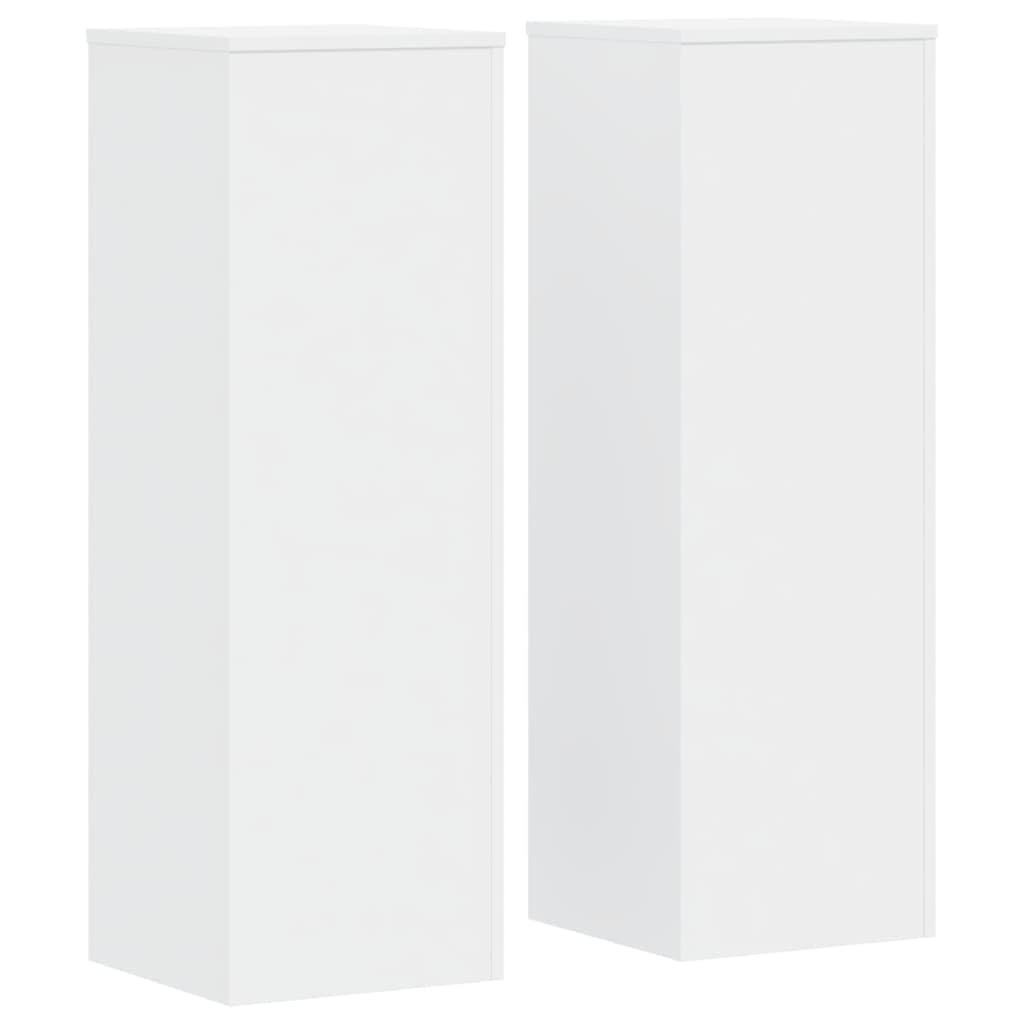 Vidaxl White Plant Stands 2 Pcs, Plant Pot Stand For Indoor Living Room, Plant Holder For Decorative, Flower Stand Flower Pot, Engineered Wood