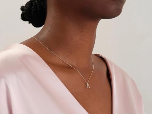Initial Heart Necklaces for Women - Dainty Cute Necklace Small Layered 14K Gold Plated A-Z Letter CZ Pendant Trendy Satellite Chain Necklaces for Women Non Tarnish Gold Jewelry Set Gift