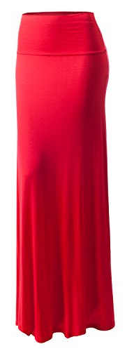 Image of URBAN K Womens Basic Foldable High Waist Regular and Plus Size Maxi Skirts