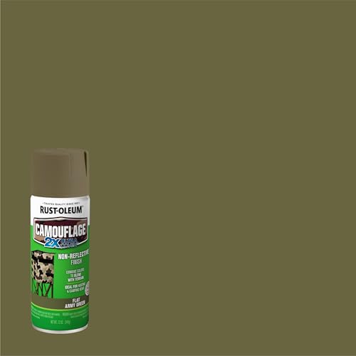 Rust-Oleum 279176 Camouflage 2X Ultra Cover Spray Paint, 12 oz, Army Green