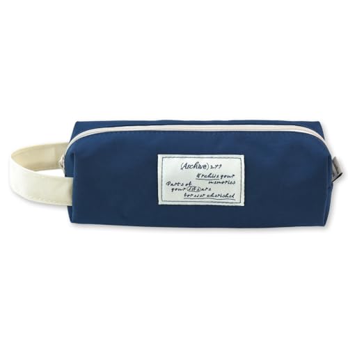 Image of Monolike Ocean Navy Archive Block Pen Case - Pencil Pouch, Portable Pencil Bag, Office Pouch Case
