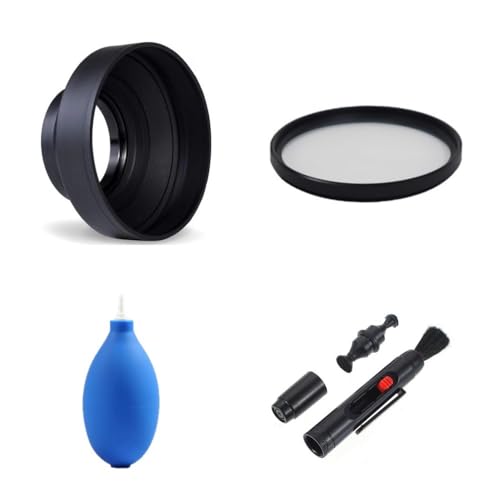 Juego de accesorios para lente de cámara de 58 mm, parasol