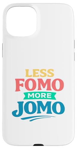 Less FOMO More JOMO Minimalist Retro Vintage Quote Design �X�}�z�P�[�X iPhone 15 Plus �p