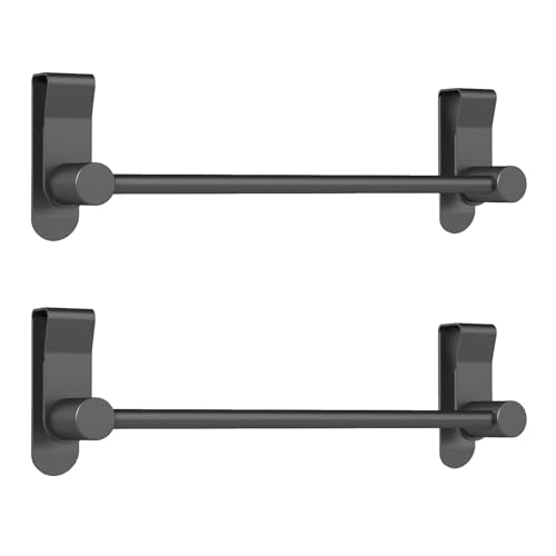 YUMORE Matte Black Over Door Towel Rack, Stainless Steel Over