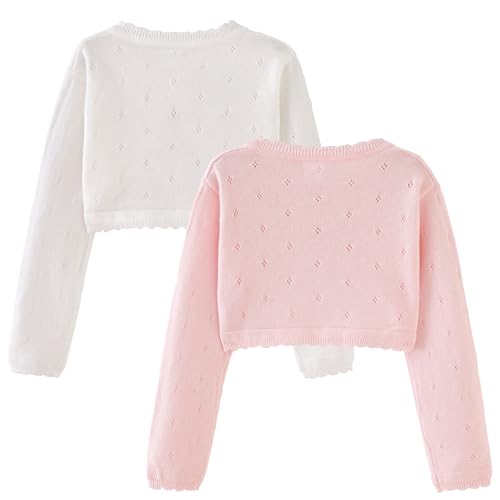 Toddler Girls Knit Cardigan Sweater Kids Bowknot Long Sleeve Dress Cover Up Size 12M-6T2
