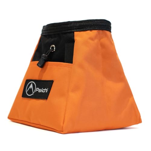 Bolsa de tiza Psychi OG naranja con bolsillos para escalada en roca 5