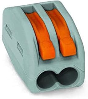 WAGO 222-412 2-Port Lever Cage Clamp Terminal Block Connectors - Grey (Pack of 10)
