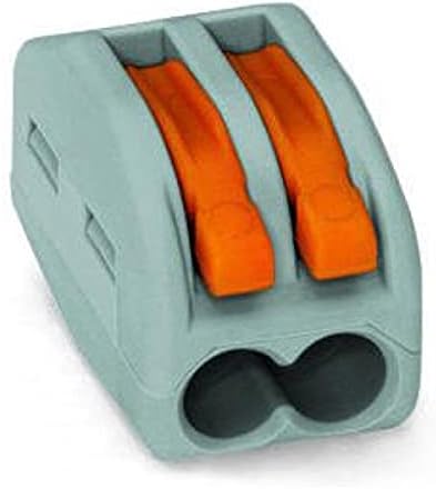 WAGO 222-412 2-Port Lever Cage Clamp Terminal Block Connectors - Grey (Pack of 10)