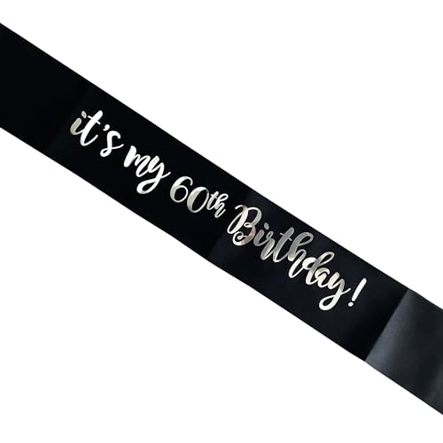 écharpe d'anniversaire en satin avec inscription « it's my 60th birthday »