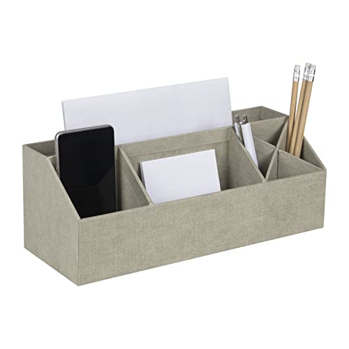 Casier de rangement de bureau beige Bigso Box avec 4 compartiments pour crayons - 2