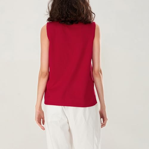 Image of Women Christmas Knit Vest Top Santa Embroidery Sleeveless Button Down Sweater Vest Xmas Snowman Cardigans Tank Top