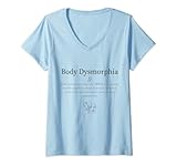 Damen Body Dysmorphia Bewusstsein für Menschen, die an BDD leiden T-Shirt mit V-Ausschnitt
