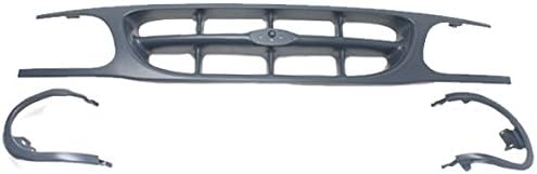 Compatible with 95-01 Explorer Front Grill Grille Assembly w/Headlamp Bezel Extensions Black