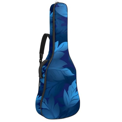 Sac pour guitare étanche à motif feuilles bleues pour vos déplacements
