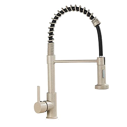 Robinet d'eau potable beige au design architectural pour évier