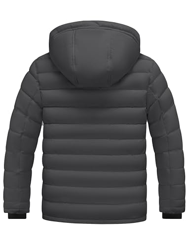 Image of wantdo Men's Quilted Puffer Jacket Hooded Winter Jacket Warm Puffer Coat | Detachable Hood,10000mm Waterproof Rating,Keep dry in light rain and snow,Recycled fabric,3 Pockets including 1 inner pocket