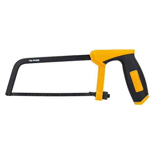 TOUGH MASTER Junior Hacksaw 150mm Durable Handheld Mini Hacksaw 6 with Solid Steel Frame, Non-Slip Rubber Handle, 24TPI Bi-Metal HSS Saw Blade for Metal, Wood, PVC Pipe, Plastic