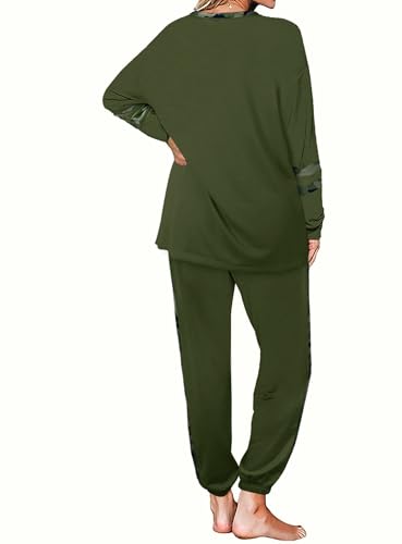 Image of Aloodor Sweatsuit for Women 2 Piece Outfits for Womens Crewneck Sweatshirts Pullover