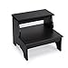 HomeRoots Cherry MDF, Acacia Wood Solids Handcrafted Brushed Sable Step Stool