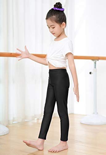 Teen Girls Athletic Active Dance Leggings for Kids Shiny Workout Tight Exercise Yoga Pants4