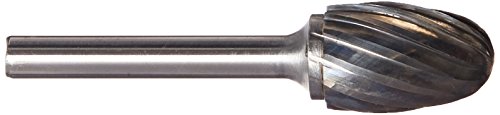Image of Drill America SE-6NF Carbide Burr /Rotary File Oval None-Ferrous for Aluminum 5 /8 inch Dia. x 1 inch Cut Length with 1 /4 inch Shank and 2-3 /8 inch Overall Length, DUL Series