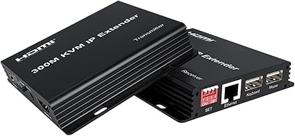1080p HDMI KVM IP Extender Full HD Video Transmitter Receiver with Up to 300m, RJ45 Ethernet LAN Network Port, IR Control Function, USB Keyboard and Mouse Control for PC, TV, Monitor, Laptop-image-43