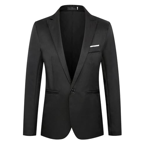 Cambkatl Men's Classic Business Blazers, Slim Fit One Button Formal Tuxedo Suit Jackets for Dinner Party Weeding